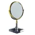 Ice Clear Lucite  Solid 3X Magnifying Mirror (5"W x 5"L x 13.5"H) Gold Mirror