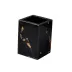 Taj Premium Gemstone Obsidian/Gold Foil  Brush Holder (3"L x 3"W x 4"H)