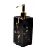 Taj Premium Gemstone Obsidian/Gold Foil  Lotion/Soap Dispenser (3"L x 3"W x 8.5"H) Gold Pump