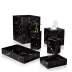 Taj Premium Gemstone Obsidian/Gold Foil  3X Magnifying Mirror (5"L x 5"W x 13.5'H)