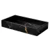Taj Premium Gemstone Obsidian/Gold Foil  Flat Towel Holder/Small Tray (10"L x 6"W x 2"H)