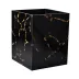 Taj Premium Gemstone Obsidian/Gold Foil  Wastebasket + Liner (8"L x 8"W x 10"H)