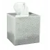 Pacific Fine Silver Enamel/Silver Trim  Square Tissue Holder (5.75"L x 5.25"W x 6"H )