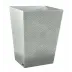 Pacific Fine Silver Enamel/Silver Trim  Straight Wastebasket + Liner (8.75"L x 7"W x 11.25"H)