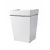 Resort Pure Enamel/Silver Trim Straight Wastebasket + Liner (8.75"L x 7"W x 11.5"H)