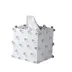 Roxy Pure White Enamel/Silver  Square Tissue Holder (5.75"L x 5.25"W x 6"H)