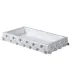 Roxy Pure White Enamel/Silver  Small Rectangle Tray (10"L x 6"W x 1.5"H)