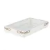 Salzburg Oatmeal Gold Enamel/Golden Shadow Swarovski Crystal Trim  Small Rectangle Tray with Mirror (10"L x 6"W x 1.5"H)