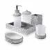 Ambrosia White Quartz/Silver Flat Towel Holder (8"L x 5"W x 2"H)