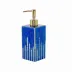 Deauville French Blue Enamel/Gold Lotion/Soap Dispenser (2.75"W x 8.25"H)
