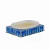 Deauville French Blue Enamel/Gold Rectangular Soap Dish (5.5"L x 4" W x 1.5"H)