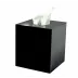 Ice Black Lucite  Square Tissue Holder (5.75"W x 6.5"H)