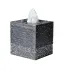 Caviar Platinum Enamel/Silver Trim Square Tissue Holder (5.75"L x 5.25"W x 6"H )