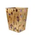 Fleur/Wildflowers with Cabochon Stones/Gold Trim Straight Wastebasket + Liner (8.75"L X 7"W X 11.5"H)