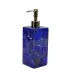 Taj Premium Gemstone Lapis  Lotion/Soap Dispenser (3"L x 3"W x 8.5"H) Silver Pump