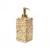 Ambrosia White Quartz/Gold Lotion/Soap Dispenser (2.75"W x 8.25"H)