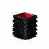 Quill Black Spikes with Black Enamel/Red Trim  Make Up Brush Holder (3.25"W x 4.25"H)