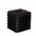 Quill Black Spikes with Black Enamel/Red Trim  Square Tissue Holder (5.75"L x 5.25"W x 6"H)