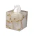 Taj Premium Gemstone Rock Crystal/Gold Foil  Square Tissue Holder (5.75"L x 5.75"W x 6"H)