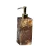 Taj Premium Gemstone Petrified Wood  Lotion/Soap Dispenser (3"L x 3"W x 8.5"H) Gold Pump