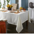 Lisbon White Tablecloth 66 x 144 in
