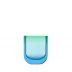 Four Seasons Underlaid Vase Aquamarine Green, Cut 16 Cm