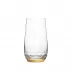 Jewel Clear Lead-Free Crystal, Cut, 24-Carat Gold (Wide Border) Tumbler 500 ml