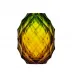 Pineapple Topaz Reseda Lead-Free Crystal, Cut Underlaid Vase 29,5 cm