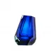 Pear Beryl Blue Lead-Free Crystal, Cut Panel Underlaid Vase 20,0 cm
