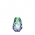 Stones Alexandrite Green Lead-Free Crystal, Cut Polished Pebbles Underlaid Vase 13,0 cm
