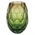 Caorle Ocean Green Rose Lead-Free Crystal, Cut Edges Underlaid Vase 30,0 cm
