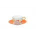 Vues De Paris Orange Tea Cup & Saucer (Special Order)