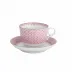 Pink Lace Tea Cup & Saucer 2.75"