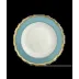 Chelsea Feather Turquoise Dessert 8.25"
