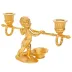 Cherubs  Candle Holder with Basket Gold Plated Bronze