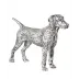 Hunting Dog Pointer 4 in L x 2.8 in H Silver