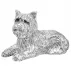 Pet Dog Yorkshire 2.8 in L x 1.8 in H Silver