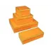 Lacquer Orange/Shine Gold Leaf/Black Trim Pencil Box 9" x 4" x 2.5"H