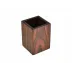 Lacquer Rosewood Brown Brush Cup 3" x 3" x 4.5"H