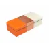 Lacquer Orange/Copper/White Pencil Box 9" x 4" x 2.5"H