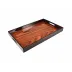 Lacquer Rosewood Brown Rectangular Breakfast Tray 14"W x 22"L x 2"H