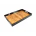 Lacquer Walnut Burl/Black Rectangular Breakfast Tray 14"W x 22"L x 2"H