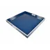 Lacquer Navy Blue/White Trim Square Tray 22" x 22" x 2"H