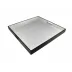 Lacquer Shine Silver Leaf/Black Trim Square Tray 22" x 22" x 2"H