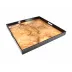 Lacquer Walnut Burl/Black Large Square Tray 22 x 22 x 2"H