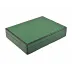 Lacquer Forest Green/Black Trim Stationery Box 12.5" x 9.5" x 2.75"H