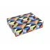 Lacquer Geometric Stationery Box 12.5" x 9.5" x 2.75"H