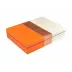 Lacquer Orange/Copper/White Stationery Box 12.5" x 9.5" x 2.75"H