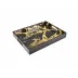 Lacquer Black Gold Marble Reiko Tray 12" x 15" x 2"H