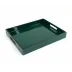 Lacquer Forest Green/Black Trim Reiko Tray 12" x 15" x 2"H